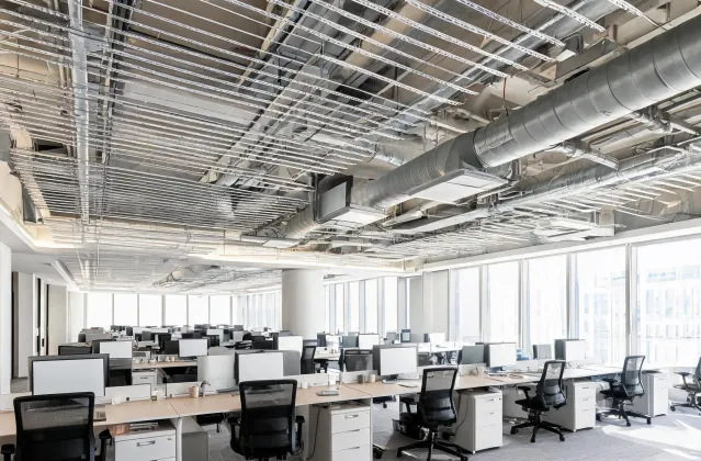 Light commercial office with radiant cooling panels
